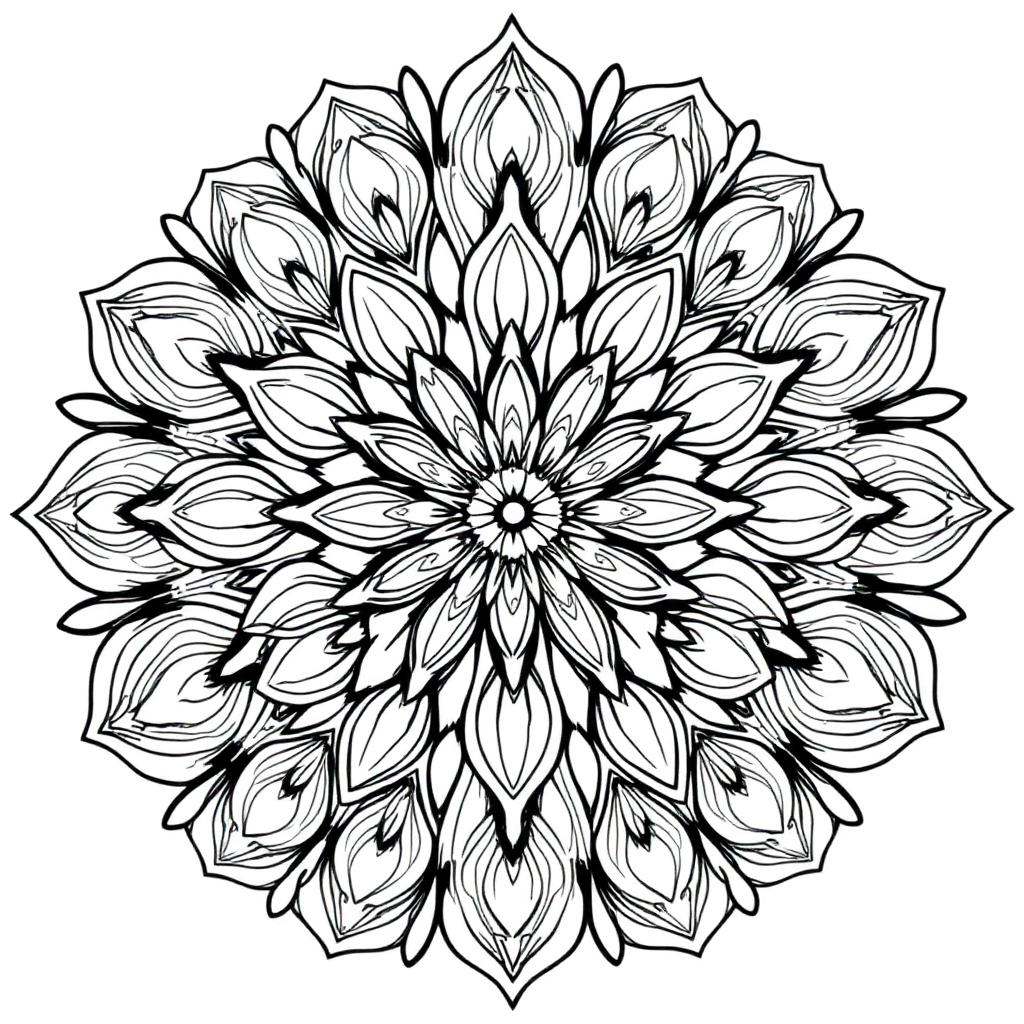 Intricate mandala coloring page